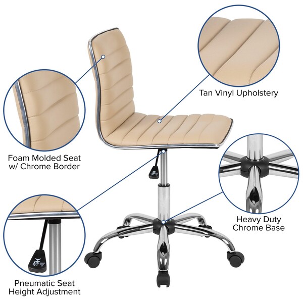 Flash Furniture Vinyl Office Chair, Tan - DS-512B-TAN-GG