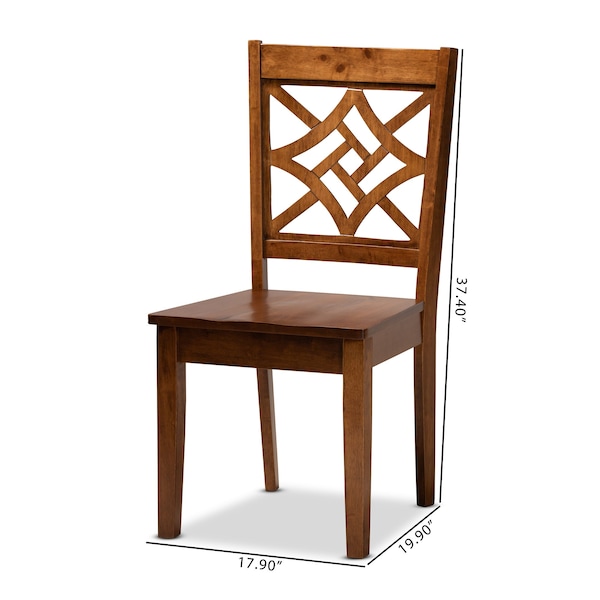 Baxton Studio Nicolette Modern and Contemporary Walnut Brown Finished Wood 2-Piece Dining Chair Set - 179-11388-ZORO