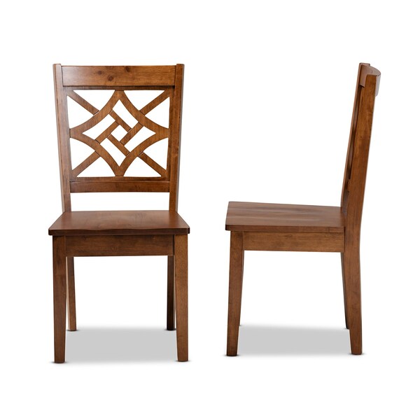 Baxton Studio Nicolette Modern and Contemporary Walnut Brown Finished Wood 2-Piece Dining Chair Set - 179-11388-ZORO