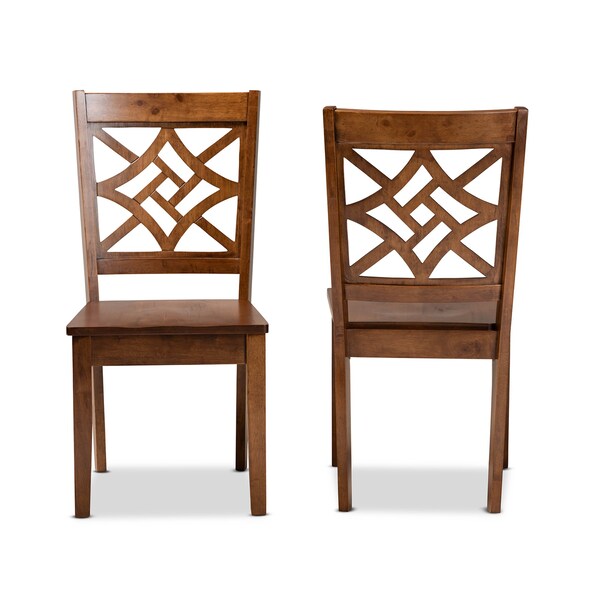 Baxton Studio Nicolette Modern and Contemporary Walnut Brown Finished Wood 2-Piece Dining Chair Set - 179-11388-ZORO