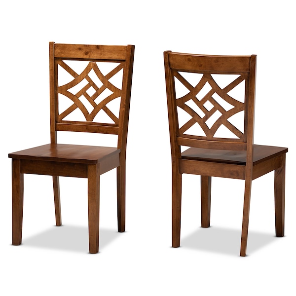 Baxton Studio Nicolette Modern and Contemporary Walnut Brown Finished Wood 2-Piece Dining Chair Set - 179-11388-ZORO