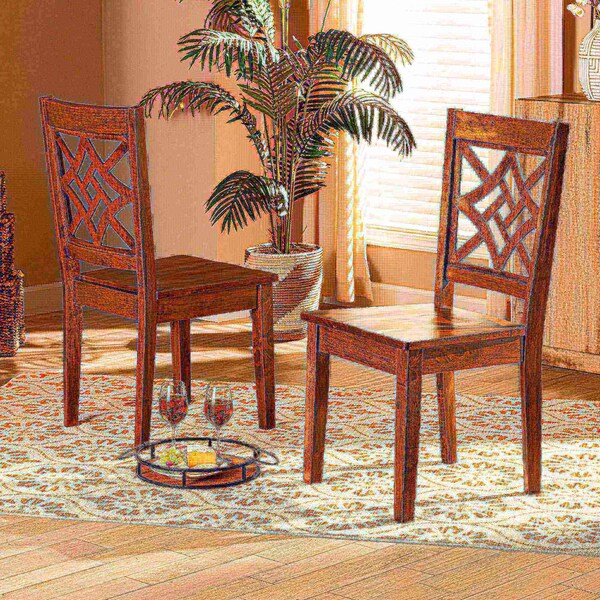 Baxton Studio Nicolette Modern and Contemporary Walnut Brown Finished Wood 2-Piece Dining Chair Set - 179-11388-ZORO