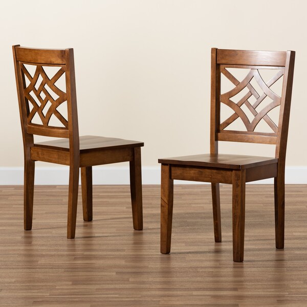 Baxton Studio Nicolette Modern and Contemporary Walnut Brown Finished Wood 2-Piece Dining Chair Set - 179-11388-ZORO