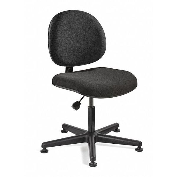 Bevco Fabric Task Chair, 16" to 21", No Arms, Black - V4007MG-BK