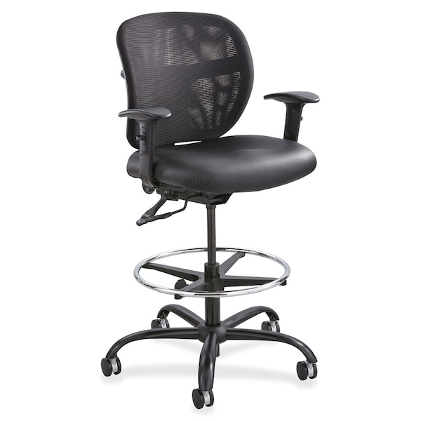 Safco Heavy Duty Stool, 26"x26"x39"to48-1/2", BK/ Vinyl Seat - SAF3394BV