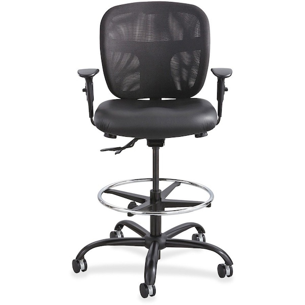 Safco Heavy Duty Stool, 26"x26"x39"to48-1/2", BK/ Vinyl Seat - SAF3394BV