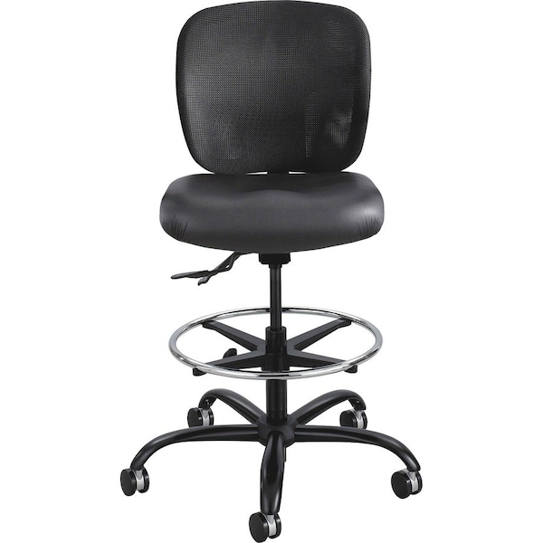 Safco Heavy Duty Stool, 26"x26"x39"to48-1/2", BK/ Vinyl Seat - SAF3394BV