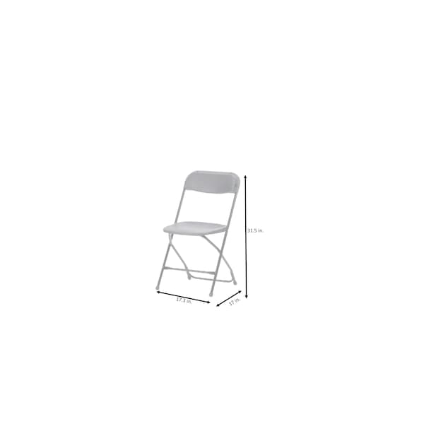 Zown Folding Chair, Stacking, Resin, White, Banquet, PK8 - 60540WHT8E