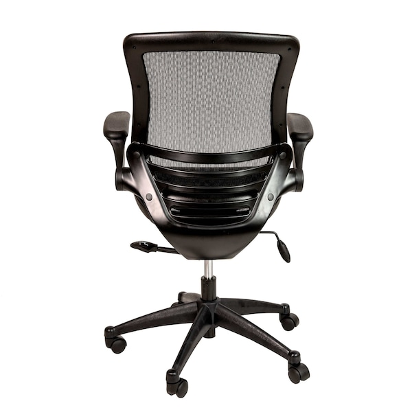 Flash Furniture Black Mid-Back Mesh Office Chair with Flip-Up Arms - BL-8801X-BK-GG