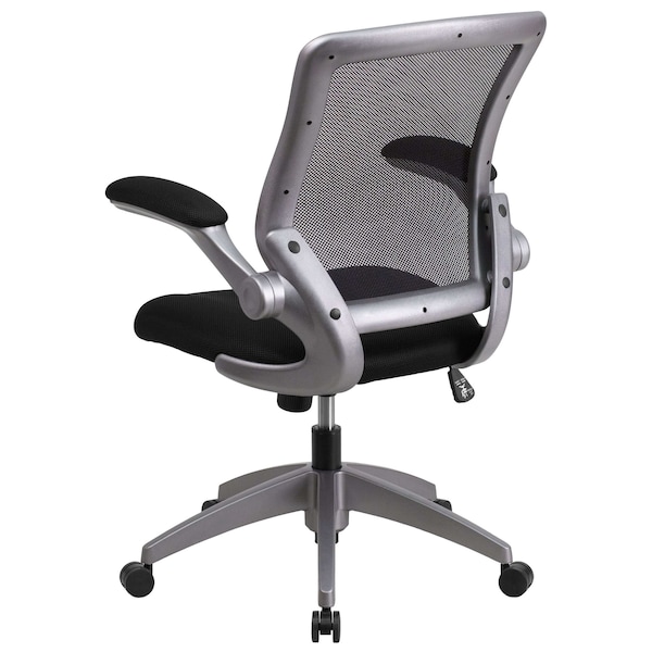 Flash Furniture Mesh Task Chair, 21-, Padded Flip-up, Back, Seat: Black; Frame: Gray - BL-ZP-8805-BK-GG