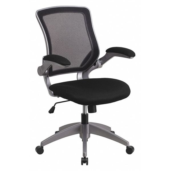 Flash Furniture Mesh Task Chair, 21-, Padded Flip-up, Back, Seat: Black; Frame: Gray - BL-ZP-8805-BK-GG