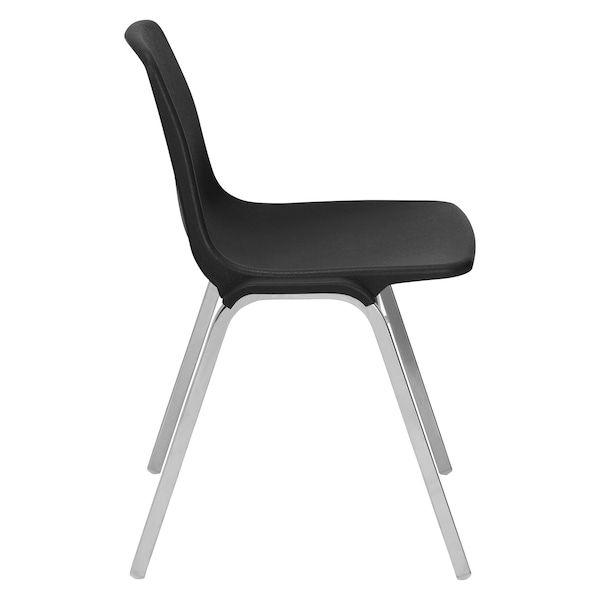 National Public Seating Stacking Chair, 8100 Series, Polypropylene Black, PK4 - 8110