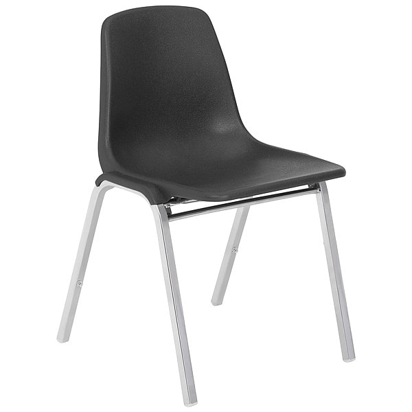 National Public Seating Stacking Chair, 8100 Series, Polypropylene Black, PK4 - 8110