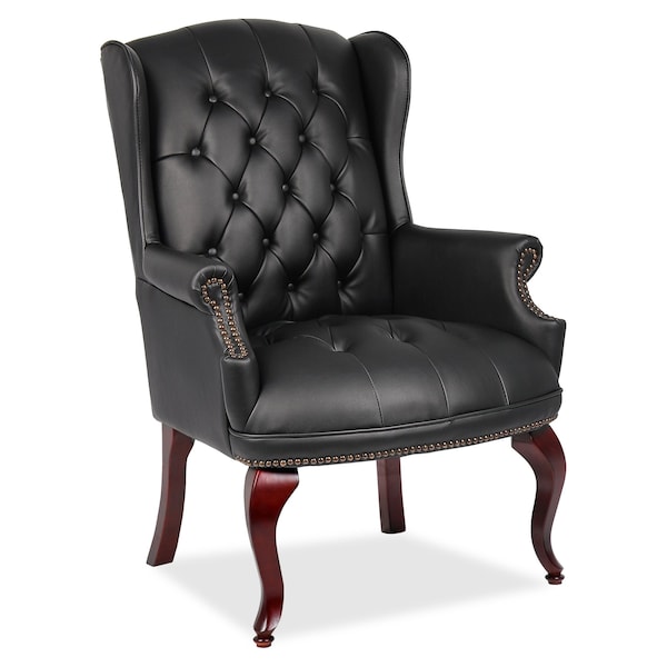 Boss Traditional Guest Chair, 29 in W 32" L 41-1/2" H, Fixed, Vinyl Seat - B809-BK