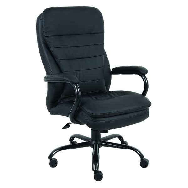 Zoro Select Desk Chair Desk Chair, Fixed Arms, 19-1/4" to 22-1/4" Height, Vinyl, Black - 36FK02