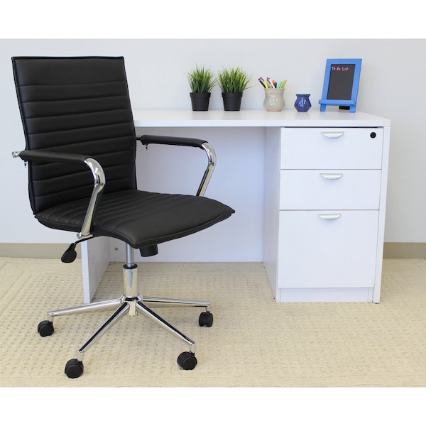 Boss B9533C Task Chair, Black Back, 23 in W 26" L 38-1/2" H, Fixed, Vinyl Seat - B9533C-BK