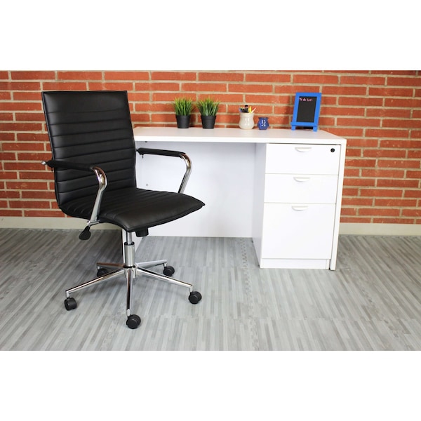 Boss B9533C Task Chair, Black Back, 23 in W 26" L 38-1/2" H, Fixed, Vinyl Seat - B9533C-BK
