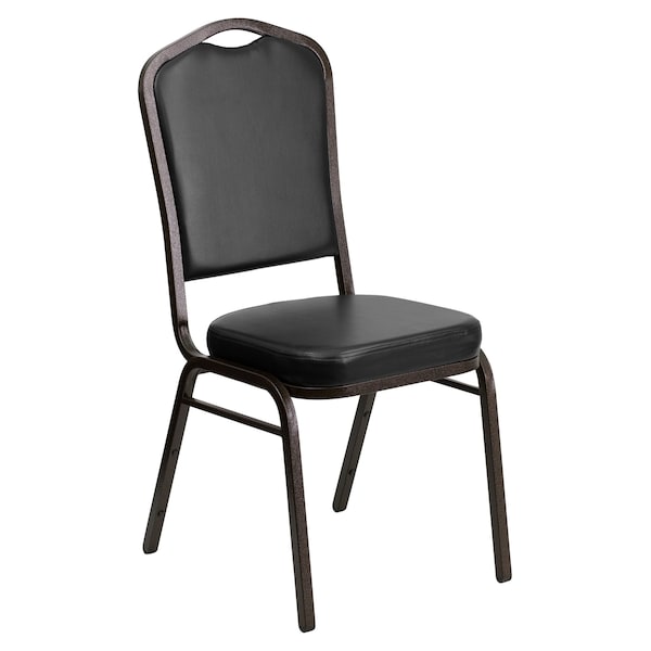 Flash Furniture Black Vinyl Banquet Chair - 4-FD-C01-GOLDVEIN-BK-VY-GG