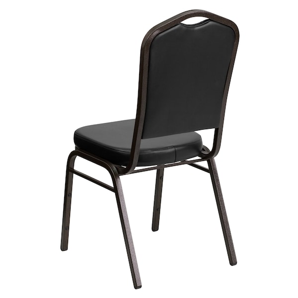 Flash Furniture Black Vinyl Banquet Chair - 4-FD-C01-GOLDVEIN-BK-VY-GG