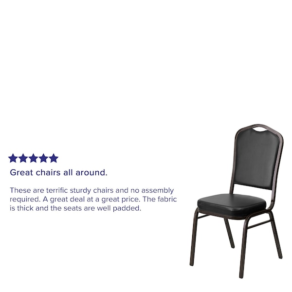 Flash Furniture Black Vinyl Banquet Chair - 4-FD-C01-GOLDVEIN-BK-VY-GG