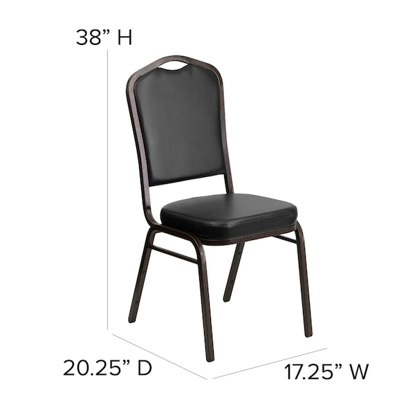 Flash Furniture Black Vinyl Banquet Chair - 4-FD-C01-GOLDVEIN-BK-VY-GG
