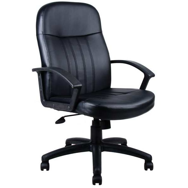 Zoro Select Executive Chair, Leather/Polyurethane Black, Height 40-1/2" to 44" - 6GNN4