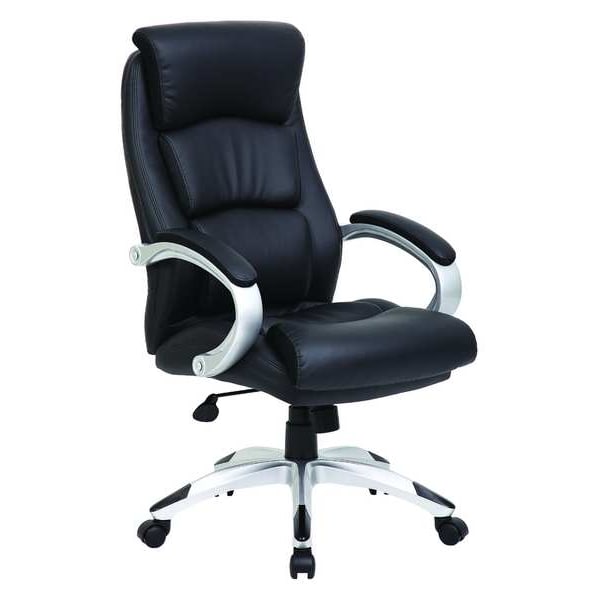 Zoro Select Executive Chair, Leather Black, Height 43-1/4" to 46-1/4" - 36FK01