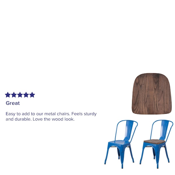 Flash Furniture Chair Seat, Rustic Walnut, Metal - CH-31230M1D-GG