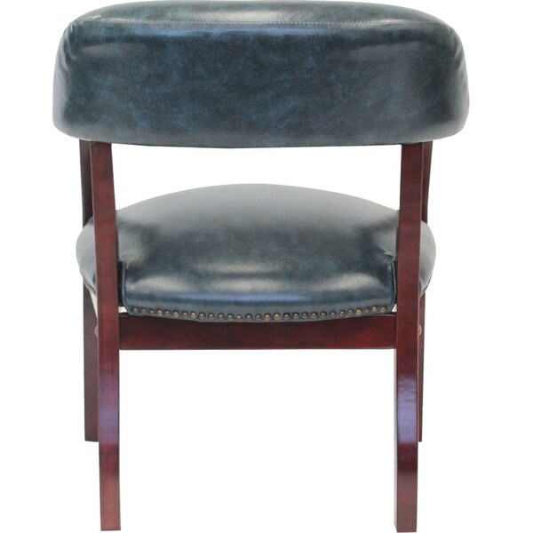 Boss Ivy League Executive Chair, Wood Back, 24 in W 26" L 31" H, Fixed, Vinyl Seat - B9540-BE