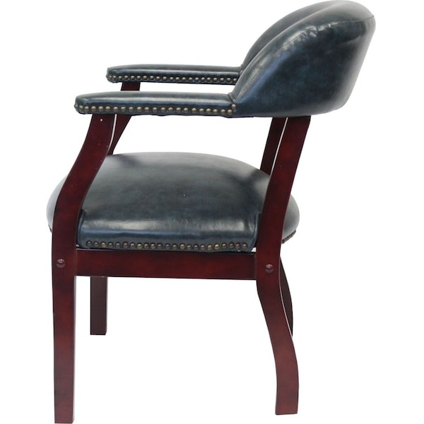 Boss Ivy League Executive Chair, Wood Back, 24 in W 26" L 31" H, Fixed, Vinyl Seat - B9540-BE