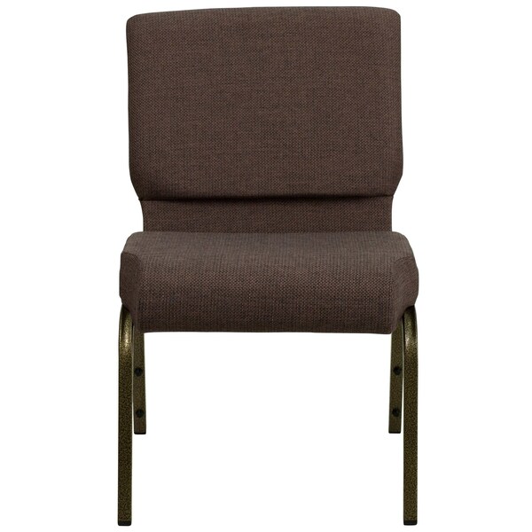 Flash Furniture Hercules Church Chair, Brown Back, 21-1/4 in W 25" L 33" H, Fabric Seat - FD-CH0221-4-GV-S0819-GG