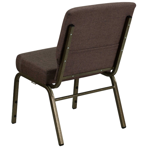 Flash Furniture Hercules Church Chair, Brown Back, 21-1/4 in W 25" L 33" H, Fabric Seat - FD-CH0221-4-GV-S0819-GG
