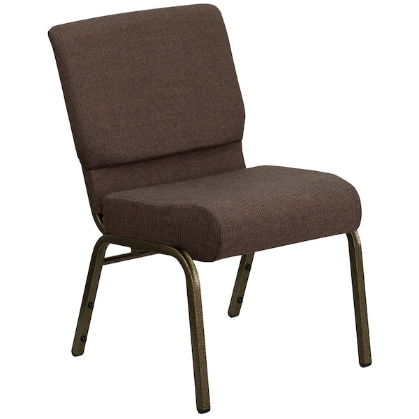 Flash Furniture Hercules Church Chair, Brown Back, 21-1/4 in W 25" L 33" H, Fabric Seat - FD-CH0221-4-GV-S0819-GG