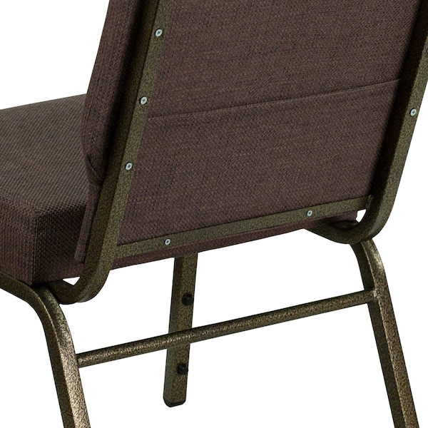 Flash Furniture Hercules Church Chair, Brown Back, 21-1/4 in W 25" L 33" H, Fabric Seat - FD-CH0221-4-GV-S0819-GG