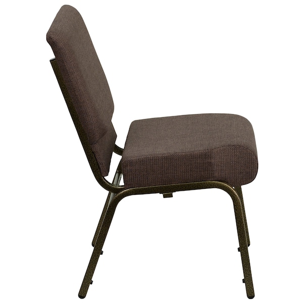 Flash Furniture Hercules Church Chair, Brown Back, 21-1/4 in W 25" L 33" H, Fabric Seat - FD-CH0221-4-GV-S0819-GG