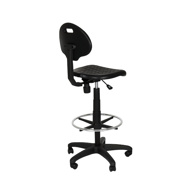 National Public Seating Polyurethane Task Chair, 22" to 32", No Arms, Black - 6722HB