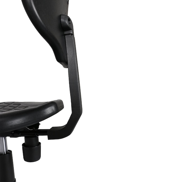 National Public Seating Polyurethane Task Chair, 22" to 32", No Arms, Black - 6722HB