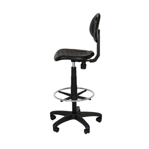 National Public Seating Polyurethane Task Chair, 22" to 32", No Arms, Black - 6722HB