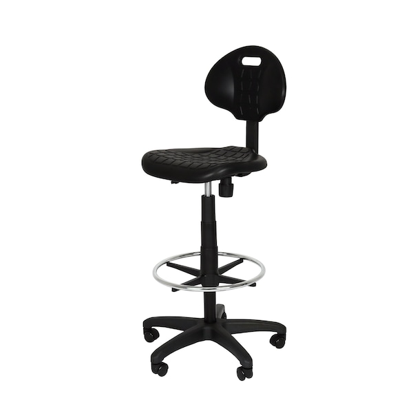 National Public Seating Polyurethane Task Chair, 22" to 32", No Arms, Black - 6722HB