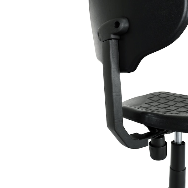 National Public Seating Polyurethane Task Chair, 22" to 32", No Arms, Black - 6722HB