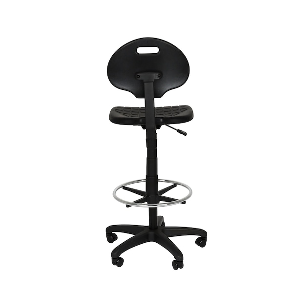 National Public Seating Polyurethane Task Chair, 22" to 32", No Arms, Black - 6722HB