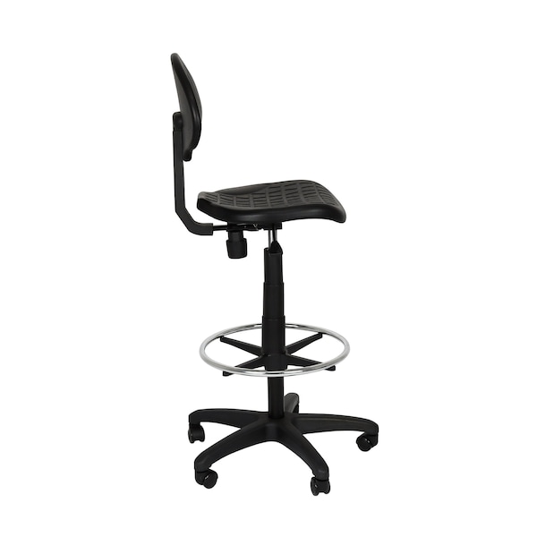 National Public Seating Polyurethane Task Chair, 22" to 32", No Arms, Black - 6722HB
