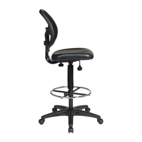 Office Star Vinyl Drafting Chair, 24" to 34-7/8", Black - DC2990V