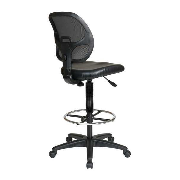 Office Star Vinyl Drafting Chair, 24" to 34-7/8", Black - DC2990V