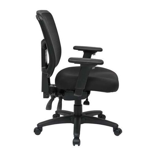 Office Star Managerial Chair Desk Chair, Adjustable Arms, 18-1/4" to 22" Height, Fabric, Black - 92343-30