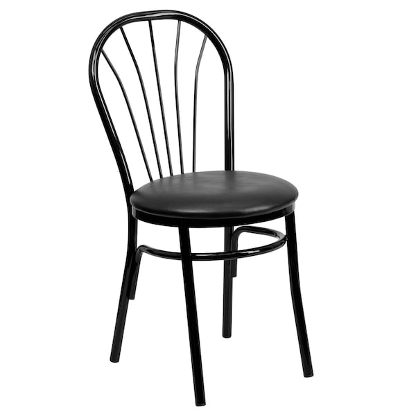 Flash Furniture Hercules Dining Chair, Black Back, 16 in W 20" L 34-1/2" H - XU-698B-BLKV-GG