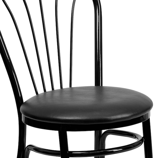 Flash Furniture Hercules Dining Chair, Black Back, 16 in W 20" L 34-1/2" H - XU-698B-BLKV-GG