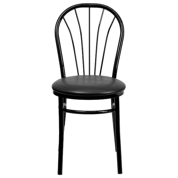 Flash Furniture Hercules Dining Chair, Black Back, 16 in W 20" L 34-1/2" H - XU-698B-BLKV-GG