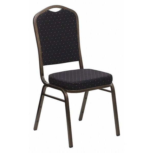 Flash Furniture Hercules Banquet Chair, Black Back, 17-1/4 in W 20-1/4" L 38" H, Fixed, Fabric Seat - FD-C01-GOLDVEIN-S0806-GG