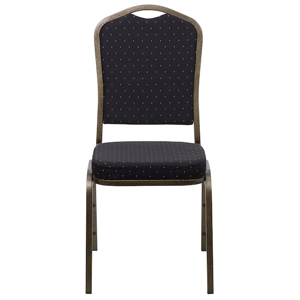 Flash Furniture Hercules Banquet Chair, Black Back, 17-1/4 in W 20-1/4" L 38" H, Fixed, Fabric Seat - FD-C01-GOLDVEIN-S0806-GG